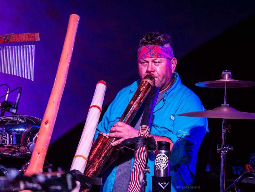 Pablo playing didgeridoo